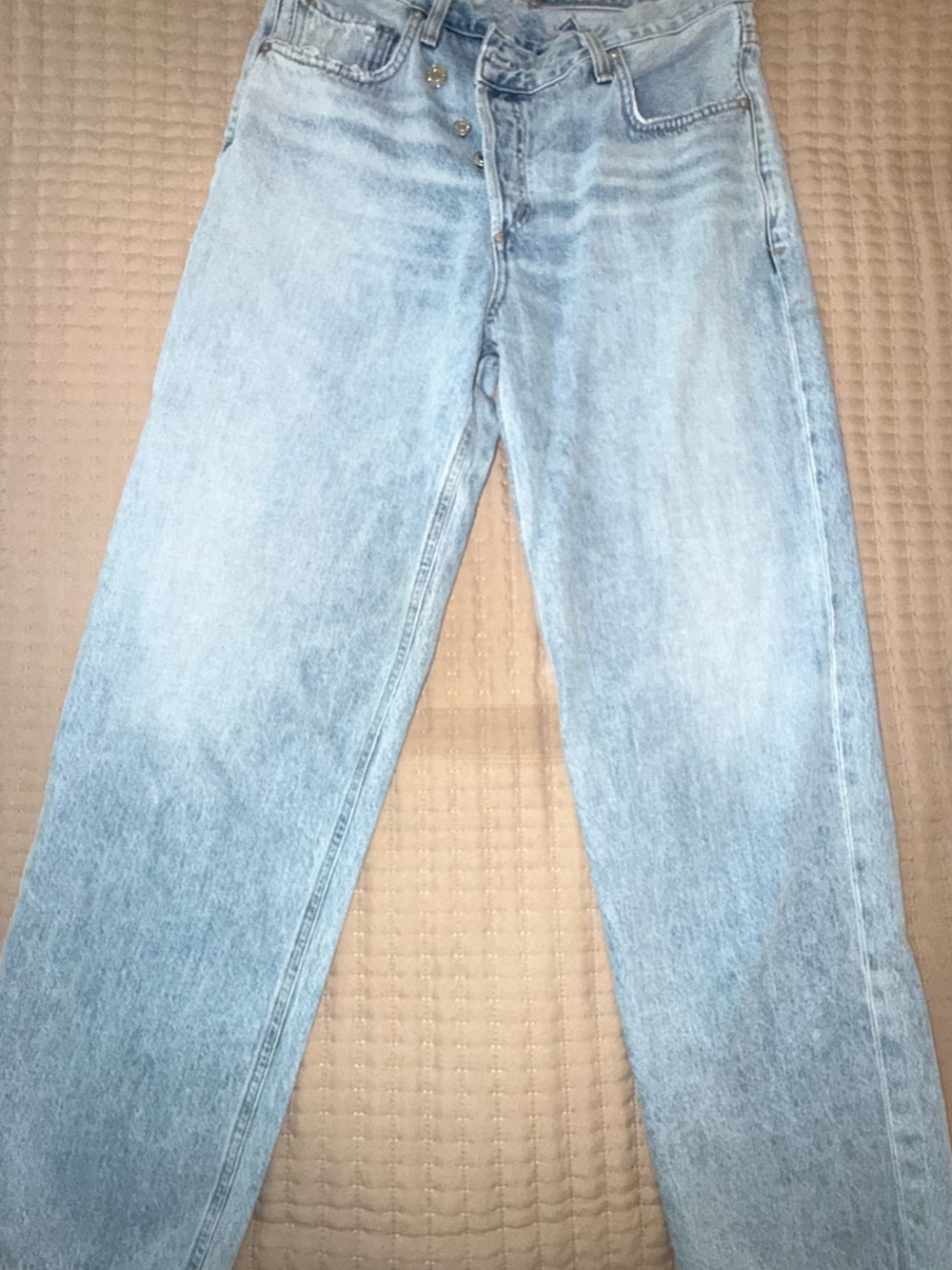 AGOLDE Light Blue women’s Jeans - Classic criss cross  Straight Fit